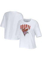 WEAR by Erin Andrews Cleveland Browns Womens White Floral Short Sleeve T-Shirt