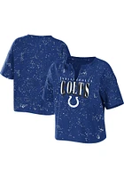 WEAR by Erin Andrews Indianapolis Colts Womens Blue Bleach Design Short Sleeve T-Shirt
