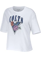 WEAR by Erin Andrews Indianapolis Colts Womens White Floral Short Sleeve T-Shirt