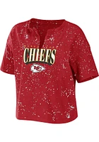 WEAR by Erin Andrews Kansas City Chiefs Womens Red Bleach Short Sleeve T-Shirt
