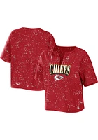 WEAR by Erin Andrews Kansas City Chiefs Womens Red Bleach Short Sleeve T-Shirt