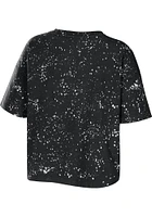 WEAR by Erin Andrews Pittsburgh Steelers Womens Black Bleach + Short Sleeve T-Shirt