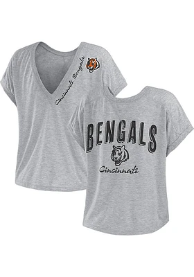 WEAR by Erin Andrews Cincinnati Bengals Womens Grey Reversible Short Sleeve T-Shirt