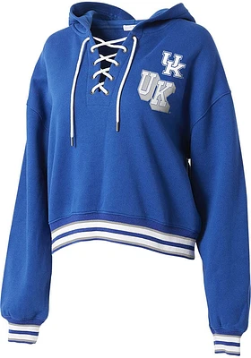 WEAR by Erin Andrews Kentucky Wildcats Womens Blue Lace Up Hooded Sweatshirt