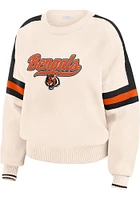 WEAR by Erin Andrews Cincinnati Bengals Womens White Stripe Long Sleeve Sweater