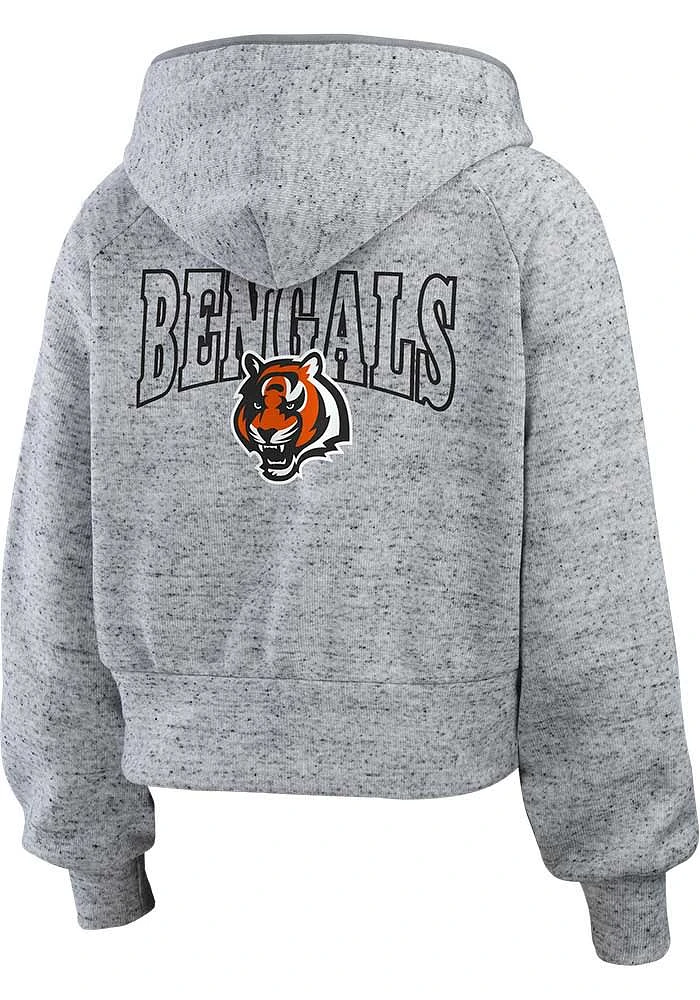 WEAR by Erin Andrews Cincinnati Bengals Womens Grey Speckled Long Sleeve Full Zip Jacket