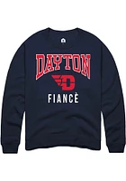 Rally Dayton Flyers Mens Navy Blue Fiancé Long Sleeve Crew Sweatshirt