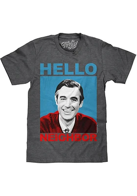 Pittsburgh Grey Mr Rogers Neighborhood Hello Neighbor Short Sleeve Fashion T Shirt