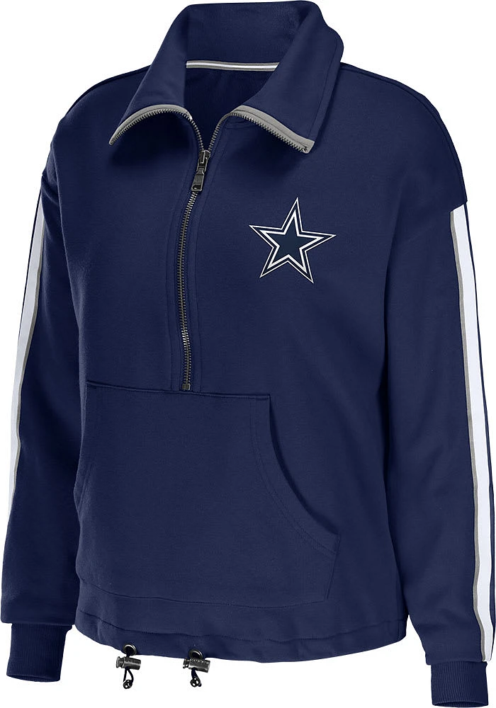 Dallas Cowboys Womens Navy Blue Bungee Qtr Zip