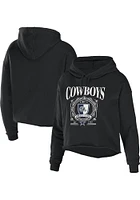 Dallas Cowboys Womens Black Cropped Hooded Sweatshirt
