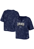 Dallas Cowboys Womens Navy Blue Bleach Short Sleeve T-Shirt