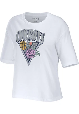 Dallas Cowboys Womens White Floral Short Sleeve T-Shirt