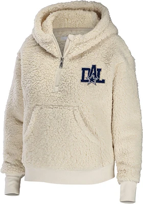 Dallas Cowboys Womens White Sherpa Hooded Sweatshirt