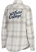 Dallas Cowboys Womens Flannel Long Sleeve White Dress Shirt