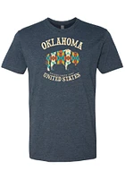 Oklahoma Navy Blue Pattern Buffalo Short Sleeve Fashion T Shirt