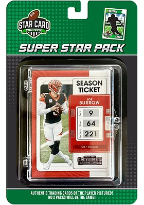 Cincinnati Bengals Joe Burrow 4pk Collectible Football Cards