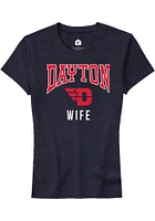 Rally Dayton Flyers Womens Navy Blue Wife Short Sleeve T-Shirt