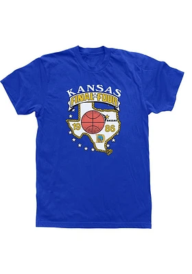Kansas Jayhawks Blue 86 Final Four Short Sleeve Fashion T Shirt