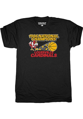 Louisville Cardinals Black Basketball Graphic Short Sleeve Fashion T Shirt
