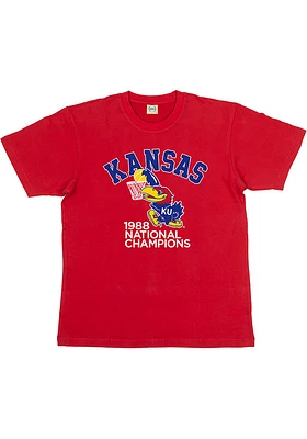 Kansas Jayhawks Red 1988 National Champions Short Sleeve Fashion T Shirt