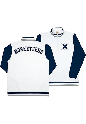 Xavier Musketeers Mens White Pullover Long Sleeve Qtr Zip