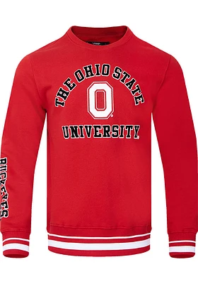 Pro Standard Ohio State Buckeyes Mens Red Classic Long Sleeve Fashion Sweatshirt