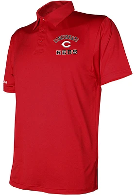 Stitches Cincinnati Reds Mens Red Logo Short Sleeve Polo