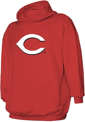 Stitches Cincinnati Reds Youth Red Logo Long Sleeve Hoodie