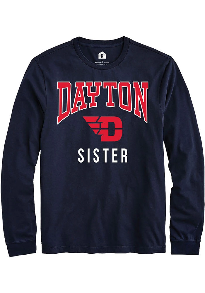 Rally Dayton Flyers Navy Blue Sister Long Sleeve T Shirt