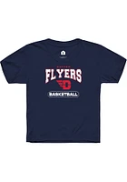 Rally Dayton Flyers Youth Navy Blue Basketball Short Sleeve T-Shirt