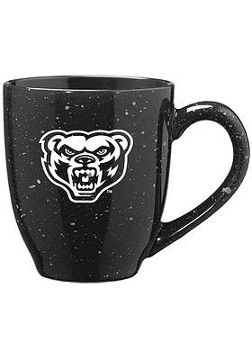 Oakland University Golden Grizzlies 16oz Bistro Speckled Ceramic Mug - Black