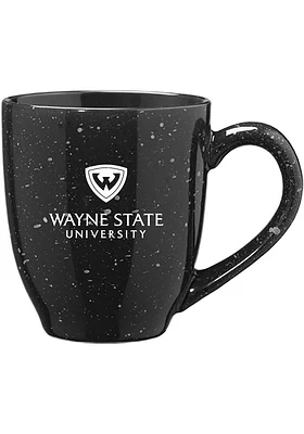 Wayne State Warriors 16oz Bistro Speckled Ceramic Mug - Black