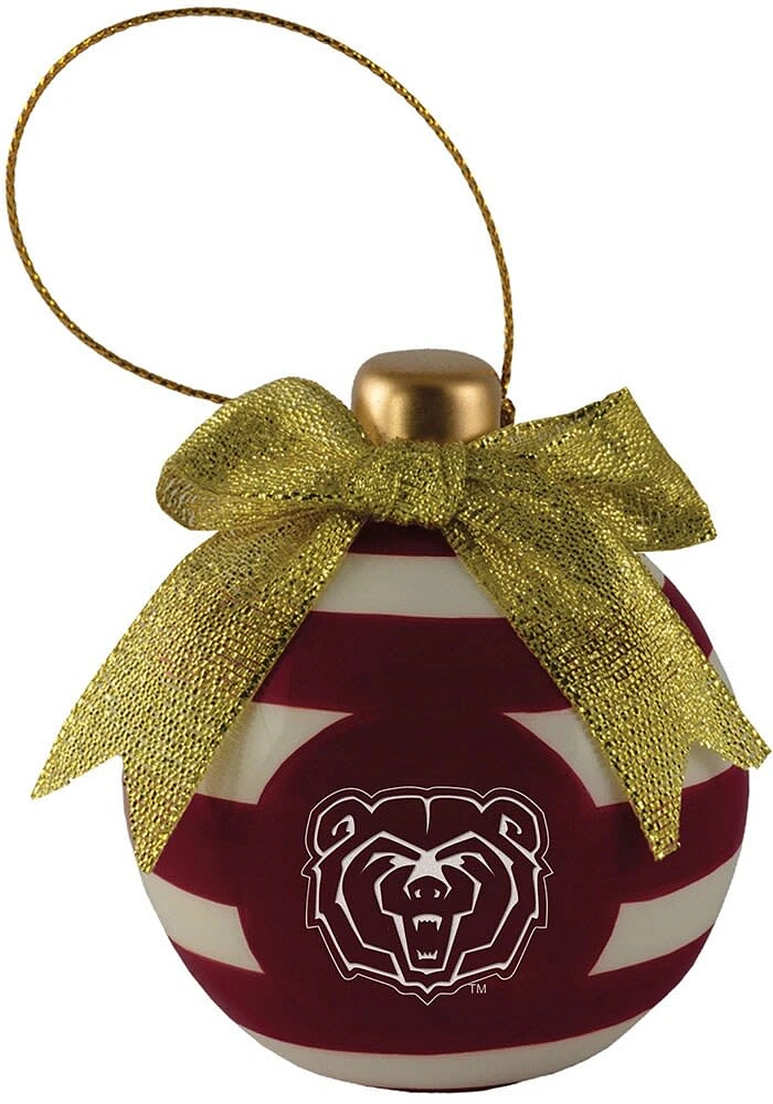 Missouri State Bears Ceramic Bulb Ornament - White