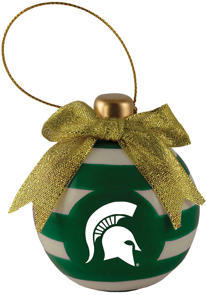 Michigan State Spartans Ceramic Bulb Ornament Ornament - Green