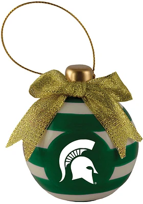 Michigan State Spartans Ceramic Bulb Ornament Ornament - Green