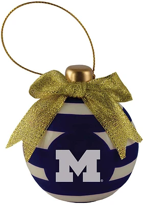 Michigan Wolverines Ceramic Bulb Ornament Ornament - Blue