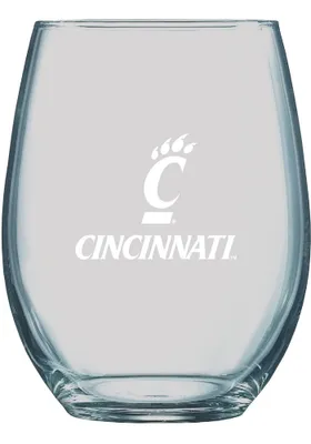 Cincinnati Bearcats 21oz Logo Engraved Stemless Wine Glass