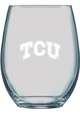 TCU Horned Frogs 21oz Logo Engraved Stemless Wine Glass