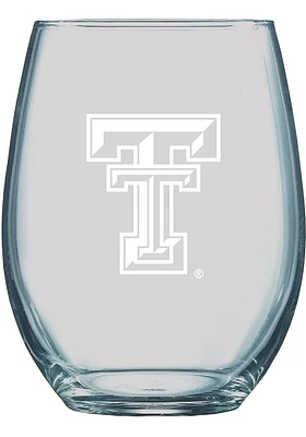 Texas Tech Red Raiders 21oz Logo Engraved Stemless Wine Glass - White