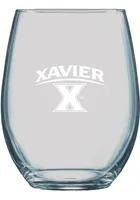 Xavier Musketeers 21oz Logo Engraved Stemless Wine Glass