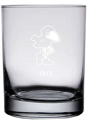 Kansas Jayhawks 14oz. Etched Rock Glass - White