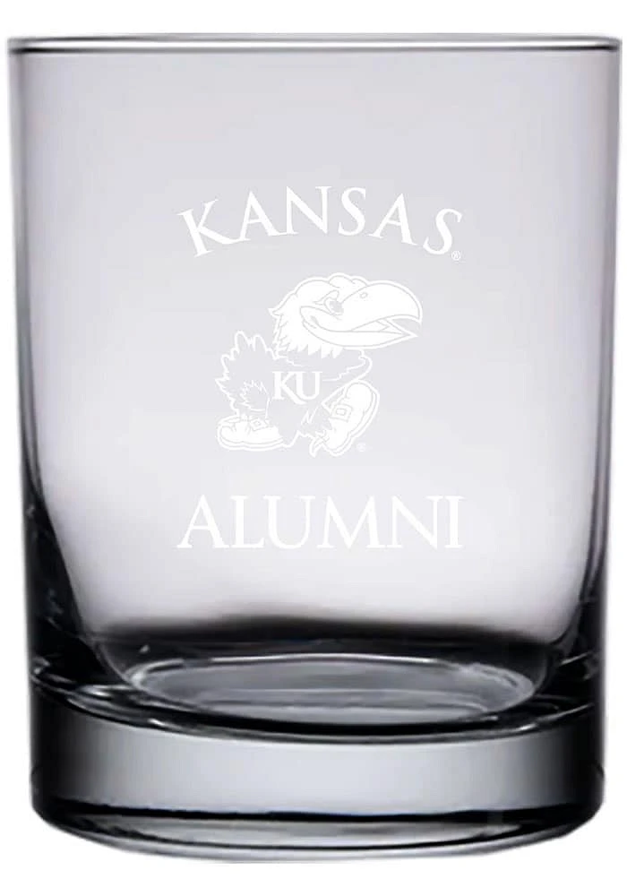 Kansas Jayhawks 14oz Alumni Rock Glass - White