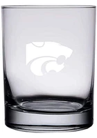 K-State Wildcats 14oz Power Cat Etched Rock Glass - White