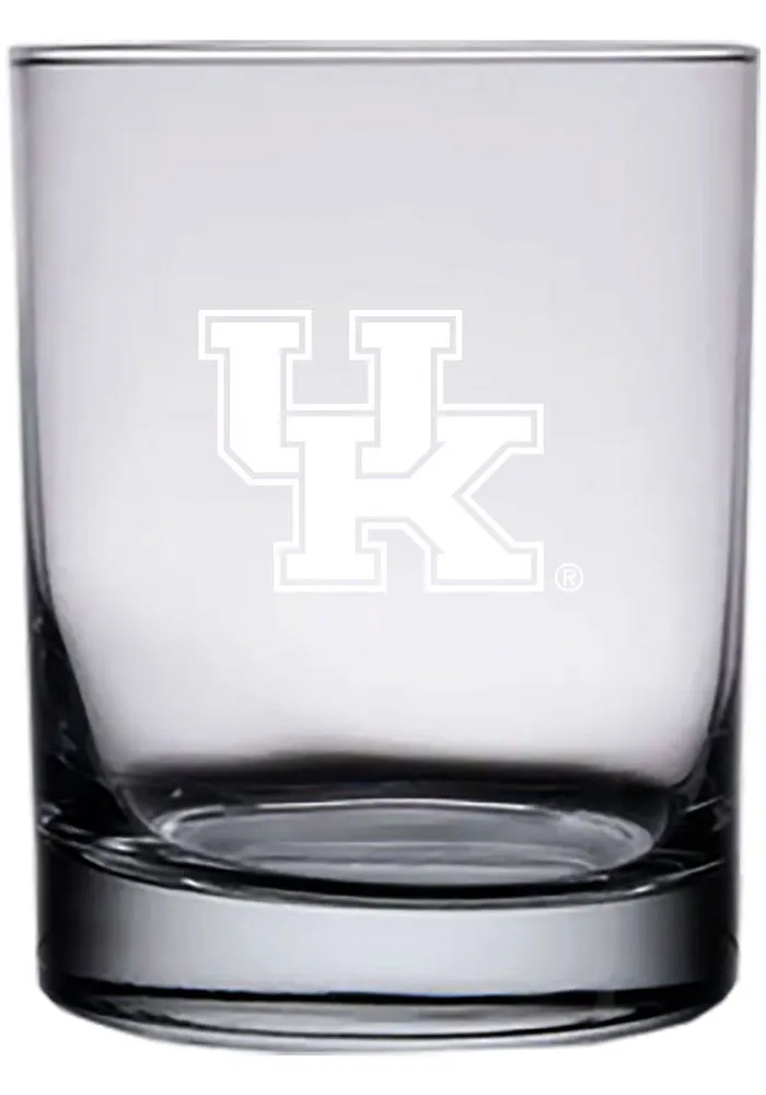 Kentucky Wildcats 14oz Etched Rock Glass