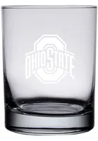 Ohio State Buckeyes 14oz Etched Rock Glass - White