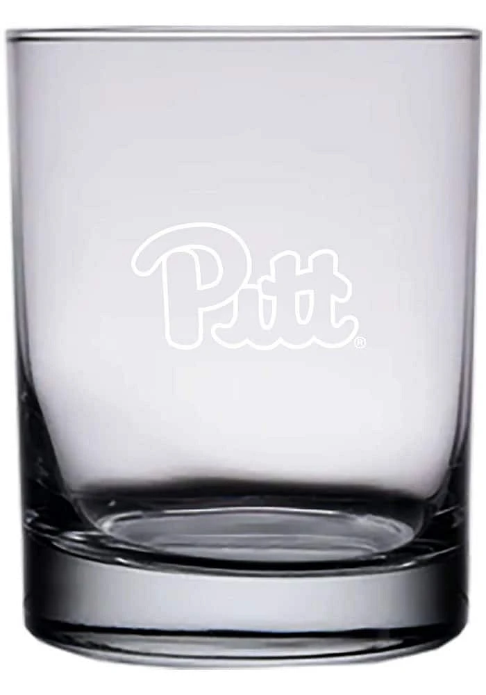 Pitt Panthers 14oz Etched Rock Glass - White