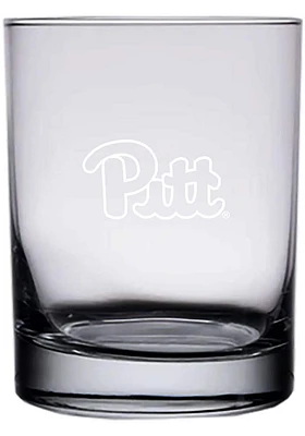 Pitt Panthers 14oz Etched Rock Glass - White