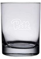 Pitt Panthers 14oz Etched Rock Glass - White