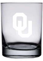 Oklahoma Sooners 14oz Etched Rock Glass - White