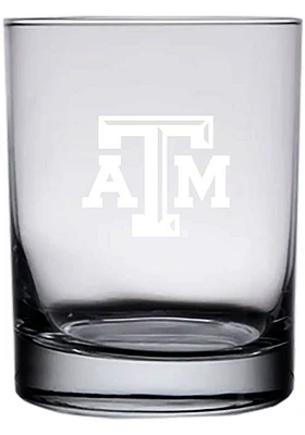 Texas A&M Aggies 14oz Etched Rock Glass - White